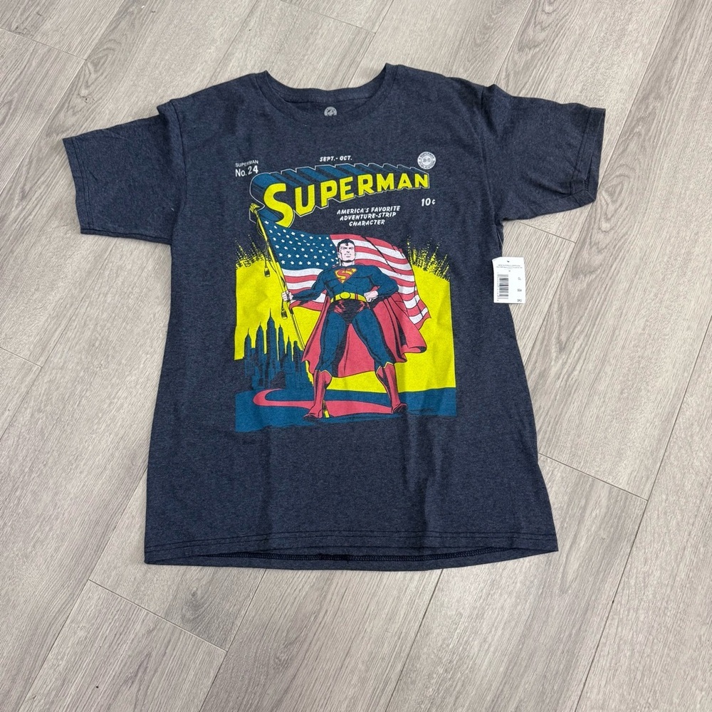 Superman Graphic Tee with American Flag